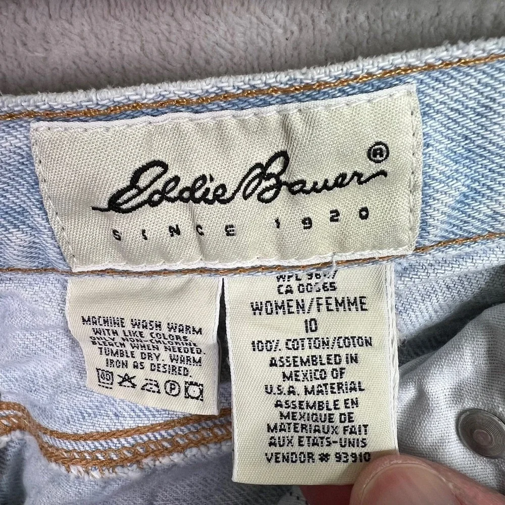 Vintage Eddie Bauer‎ Mom Jeans Women's 10 High Rise Tapered Leg Light Wash 90s